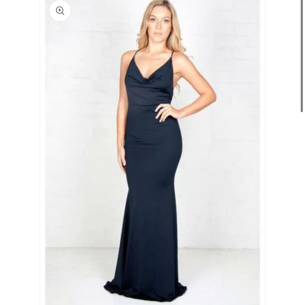 Zachary The Label Midnight/Navy Cowl Neck Gown